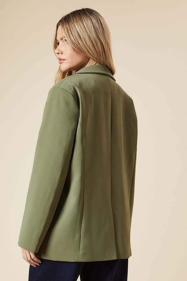 Dorothy Perkins Dorothy Perkins Women's Oversized Double Breasted Blazer in Khaki - 3