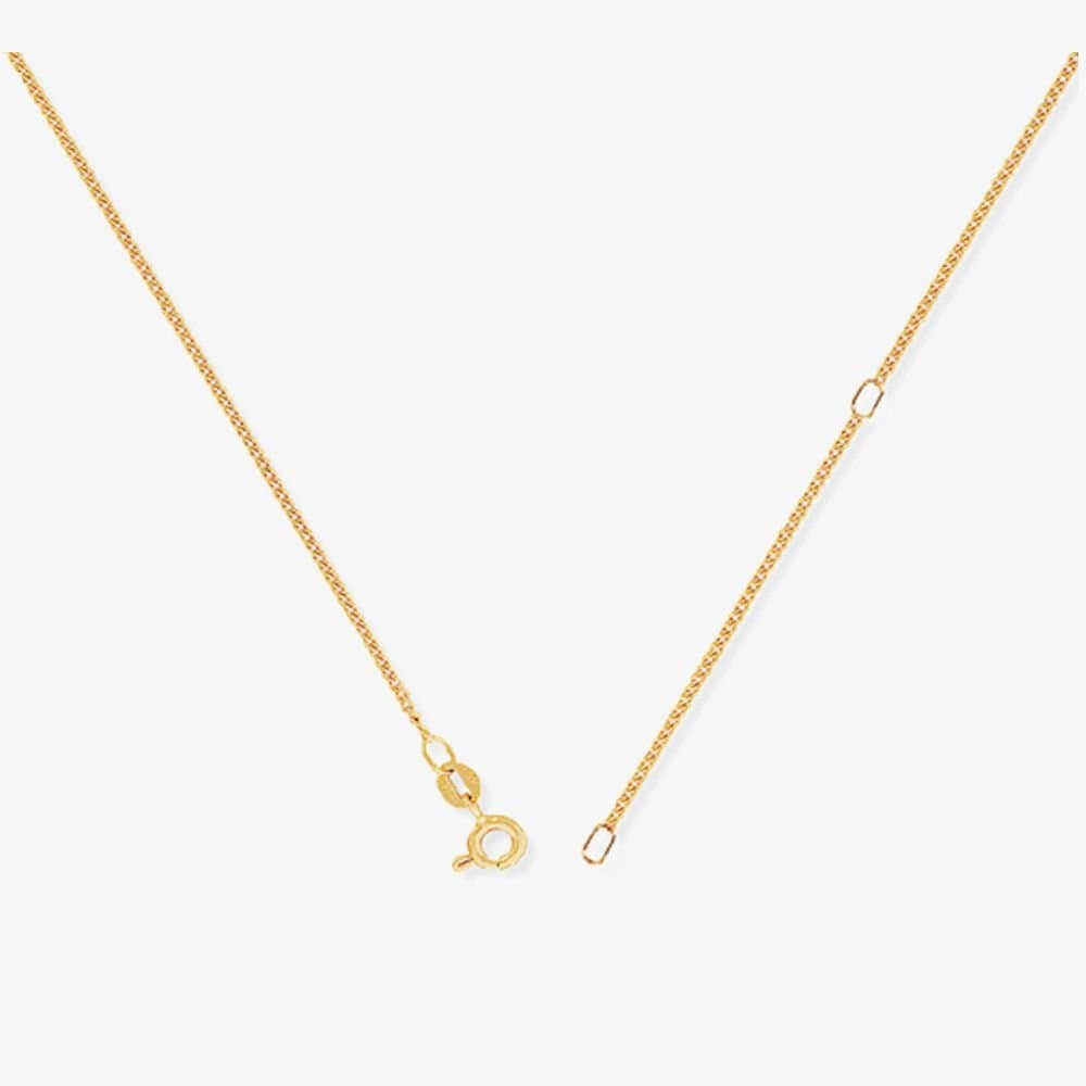 T.H.Baker T.H.Baker 9ct Yellow Gold 18 Inch Diamond-Cut Curb Chain