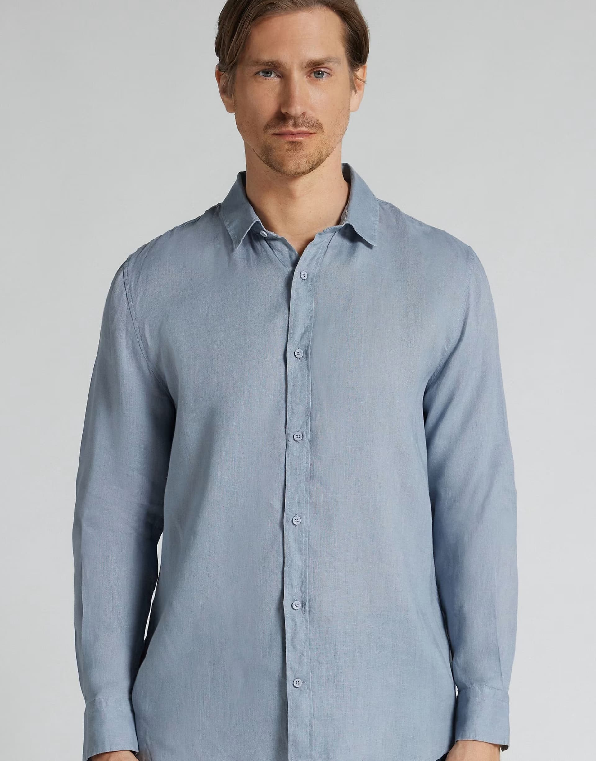 ASOS Intimissimi 100% linen shirt in light blue