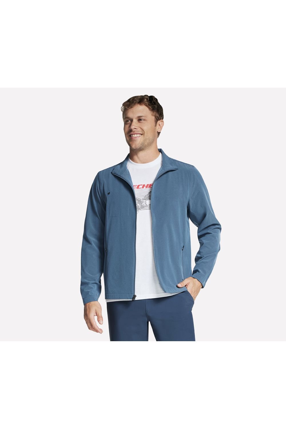 Skechers Skechers Men's The Gowalk Everywhere Full Zip Jacket Bering Sea Blue - 3