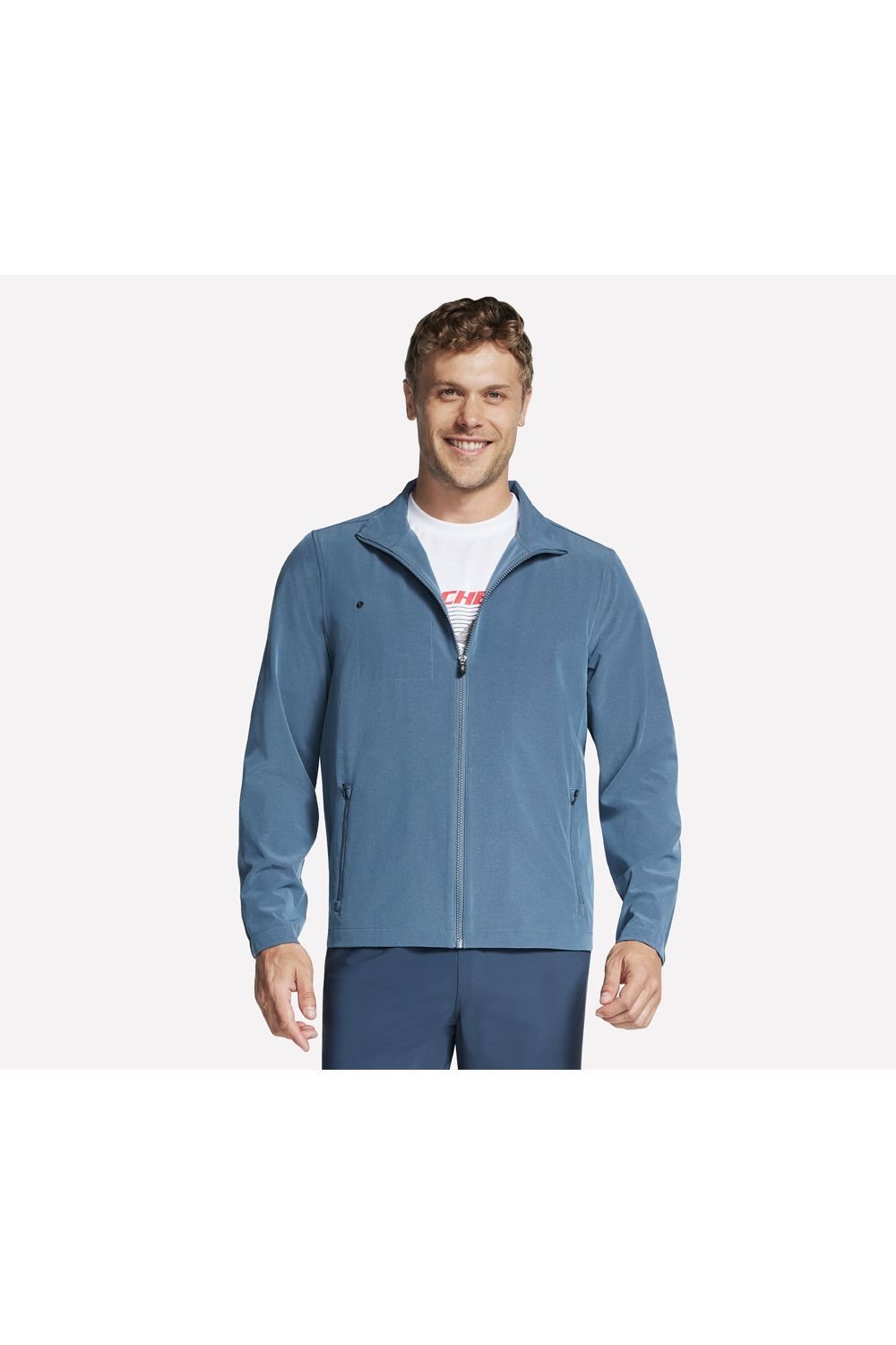 Skechers Skechers Men's The Gowalk Everywhere Full Zip Jacket Bering Sea Blue - 4