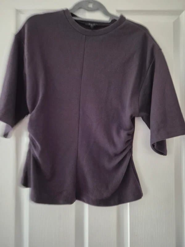 New Look Newlook purple Soft Touch ruched top size 12