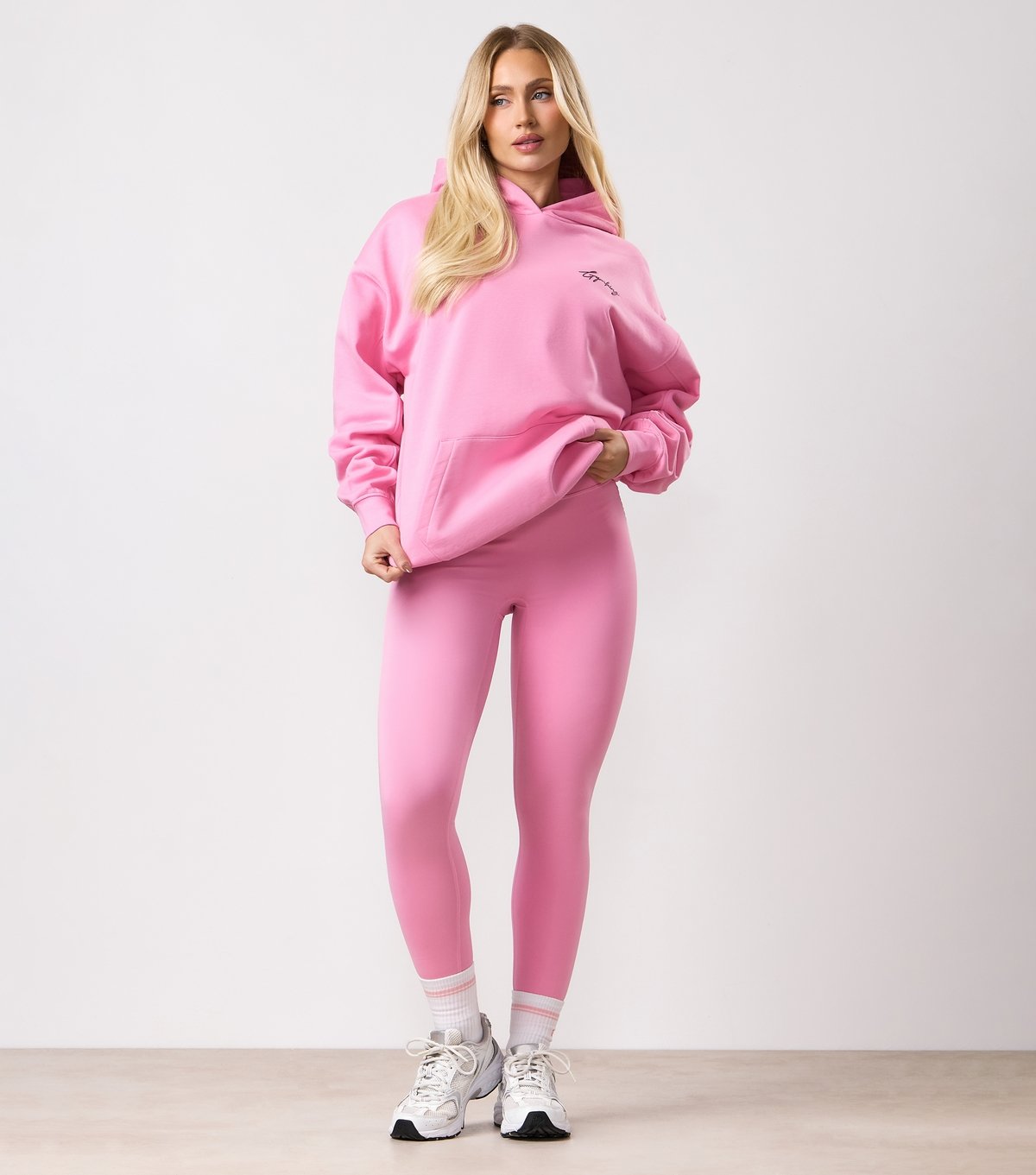 Gym King Women's Bright Pink Script Hoodie Gym King New Look - 2