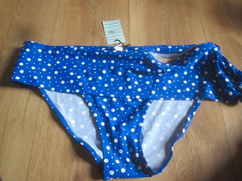 Pour Moi Pour Moi size 18 blue white spot fold over Bikini bottoms Brand new with tags