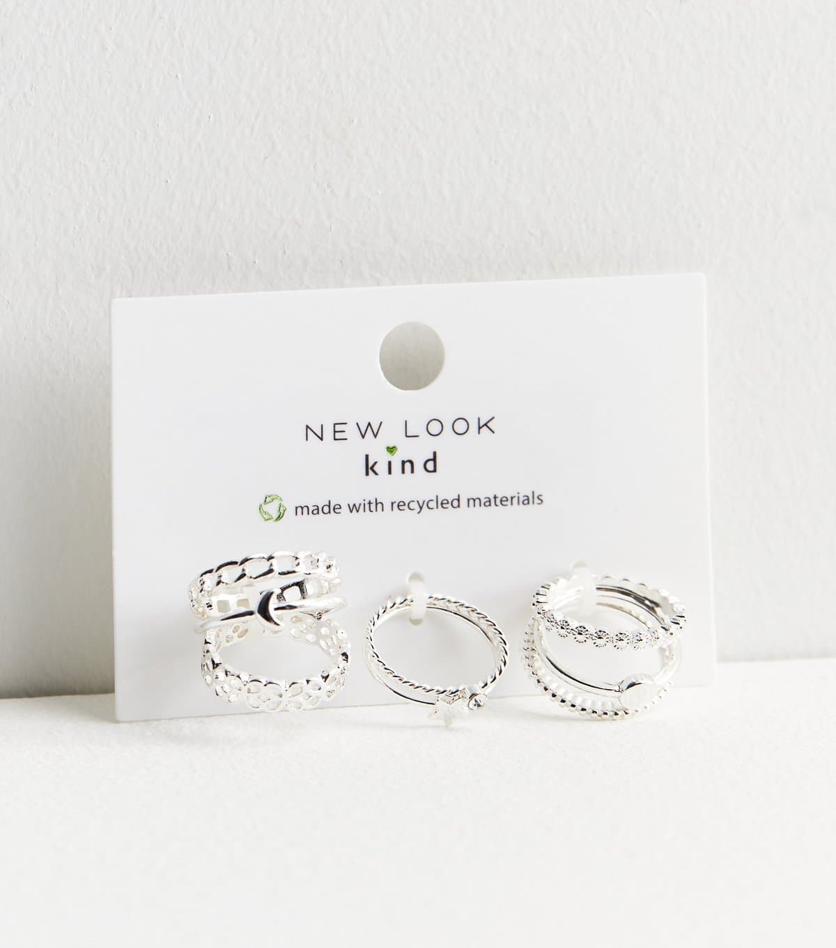 New Look 8 Pack Silver Stacking Rings New Look