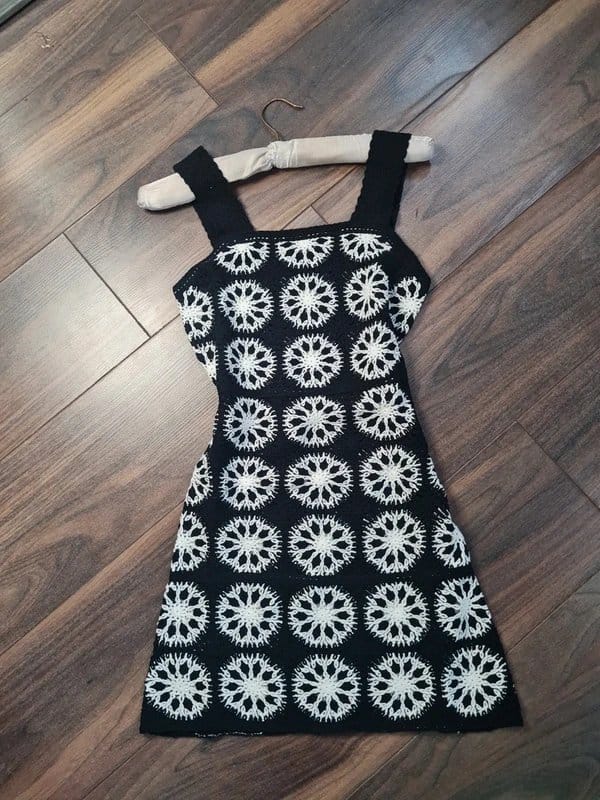 ASOS Vintage Style Crochet Mini Cami Dress - Black & White