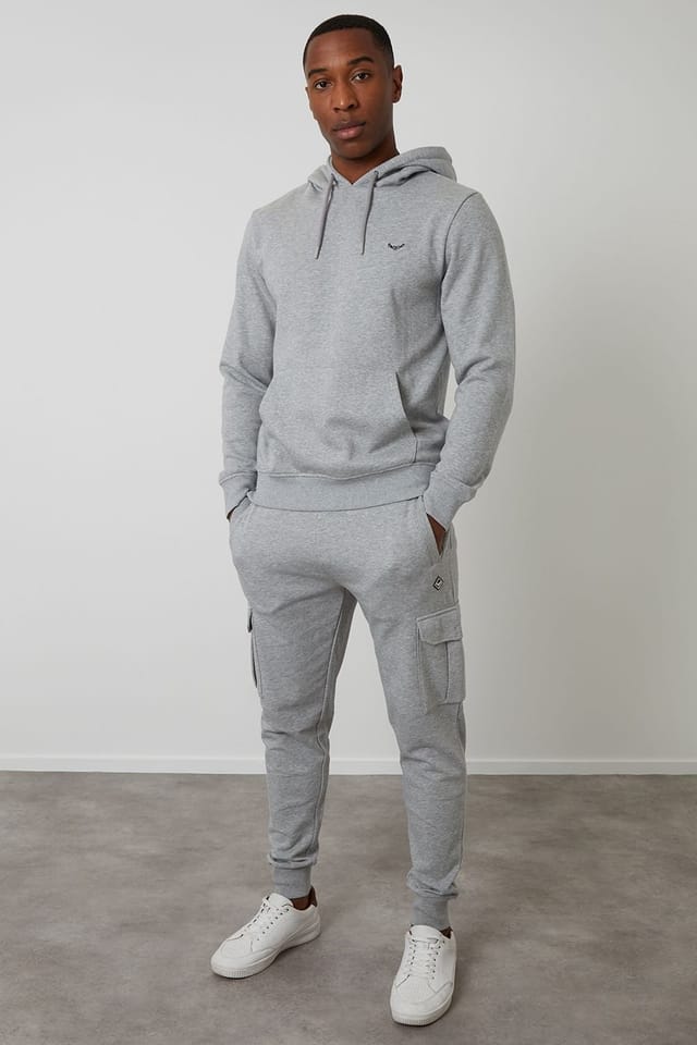 Threadbare Threadbare Men's Cotton Blend 'Clementine' Hoody in Light Grey - 3