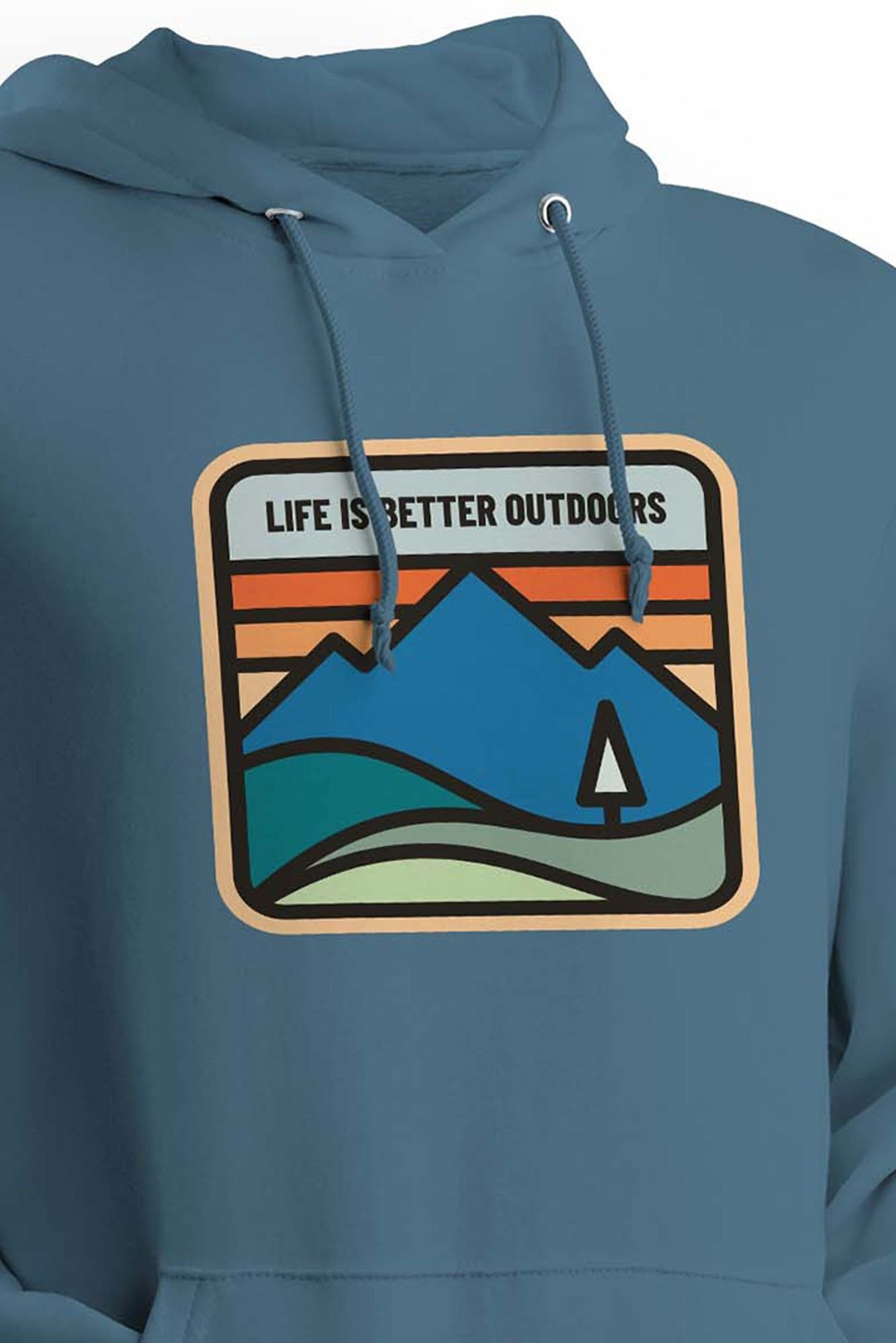 Bad Zebedee Bad Zebedee Men's Life Is Better Outdoors Hoodie in Blue - 2