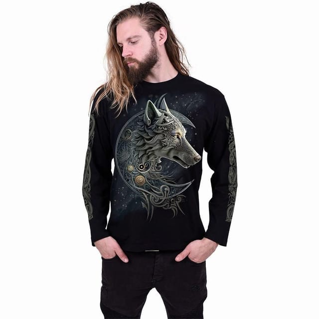 Spiral Spiral Men's CELTIC WOLF - Longsleeve T-Shirt Black - 3