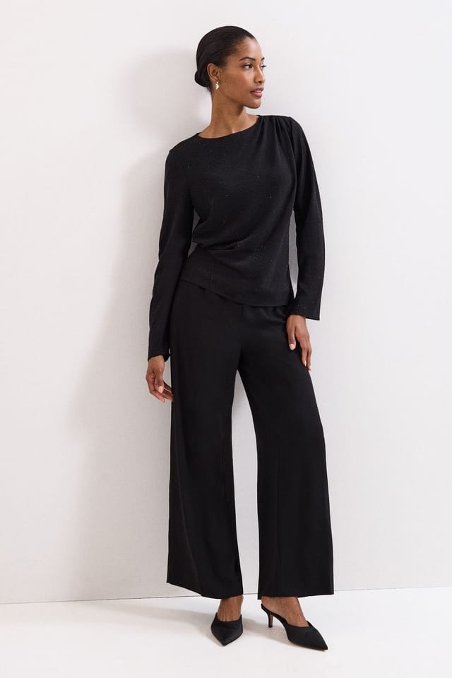 Phase Eight Phase Eight Women's Noa Drape Top in Black - 3