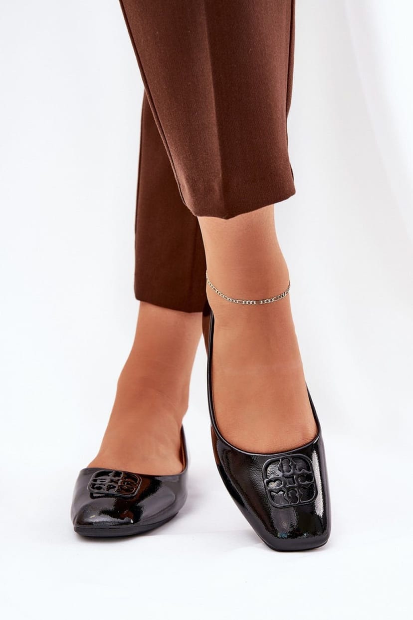 Love Lace Love Lace Women's Elegant Ballet Flats with Rounded Toe Soft Insole in Black - 1