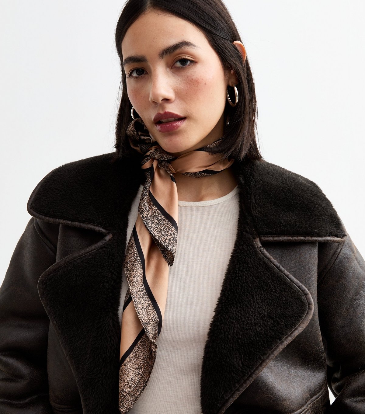 New Look Brown Leopard Print Scarf New Look - 2