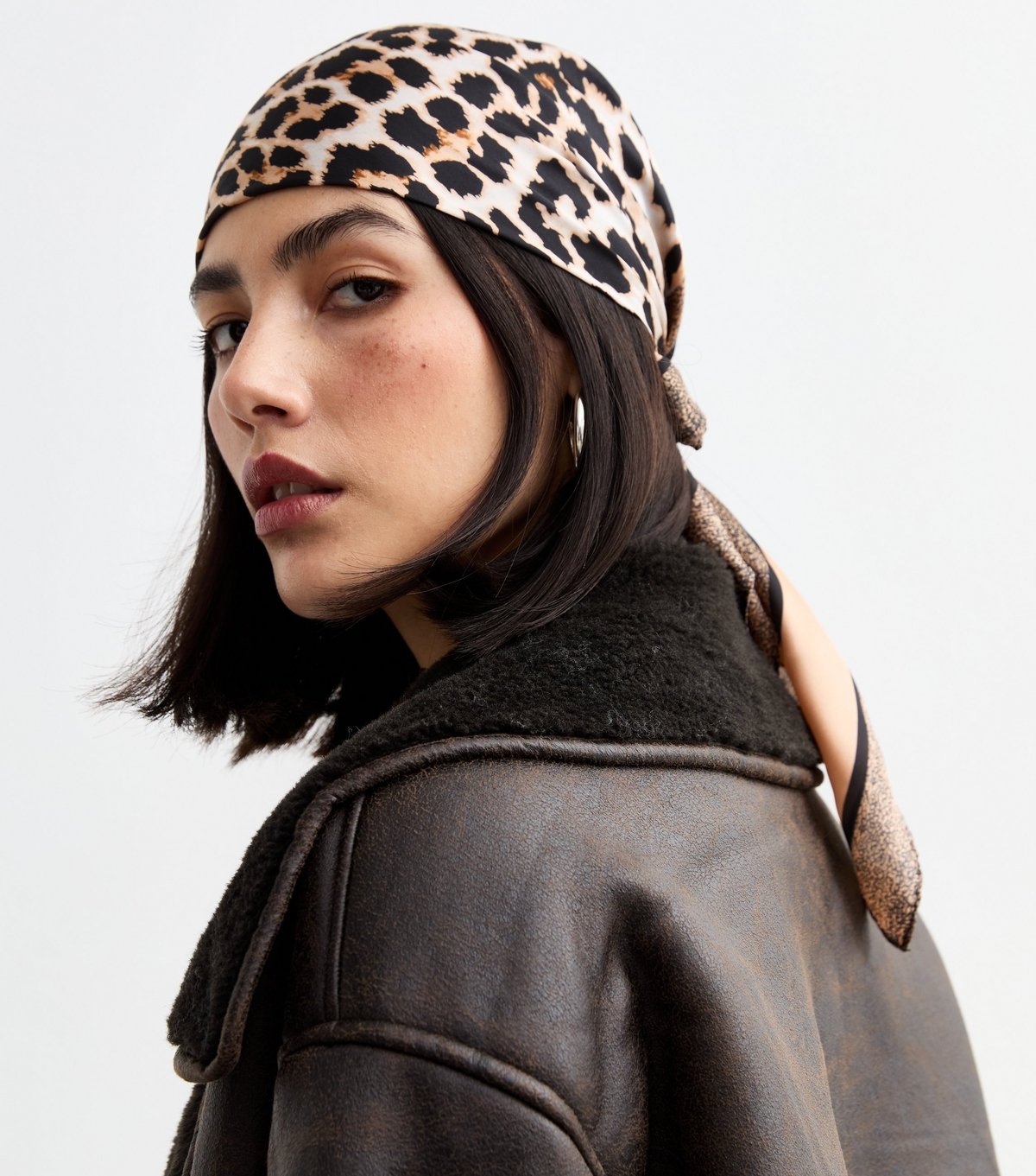 New Look Brown Leopard Print Scarf New Look - 4