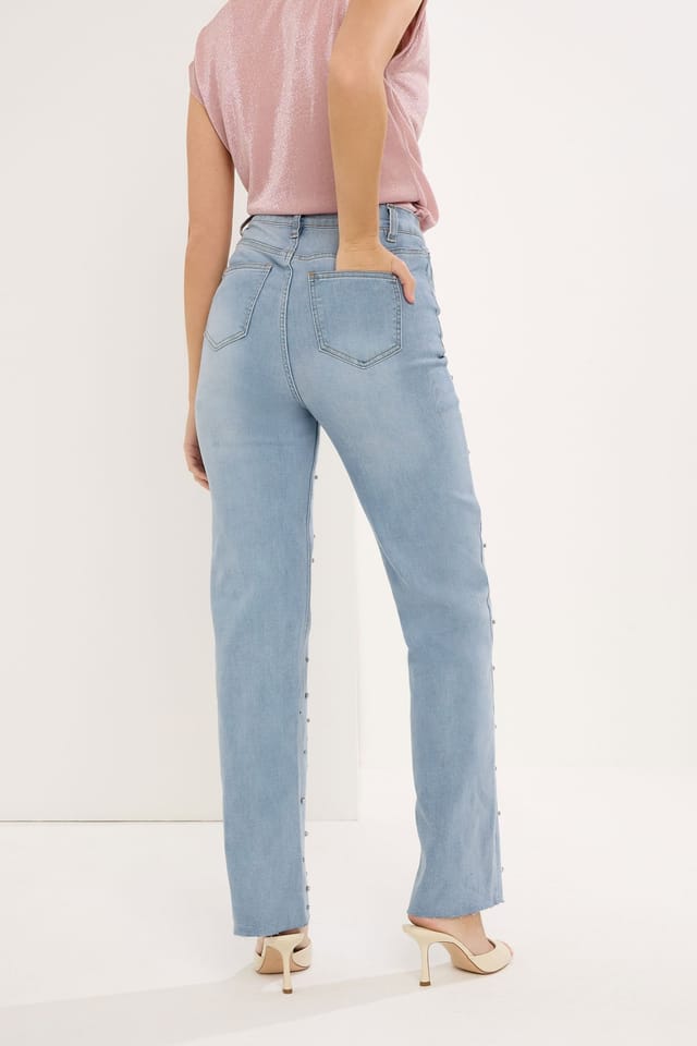 Star By Julien Macdonald Star by Julien Macdonald Women's Embellished Detail Jeans in Light Blue - 3