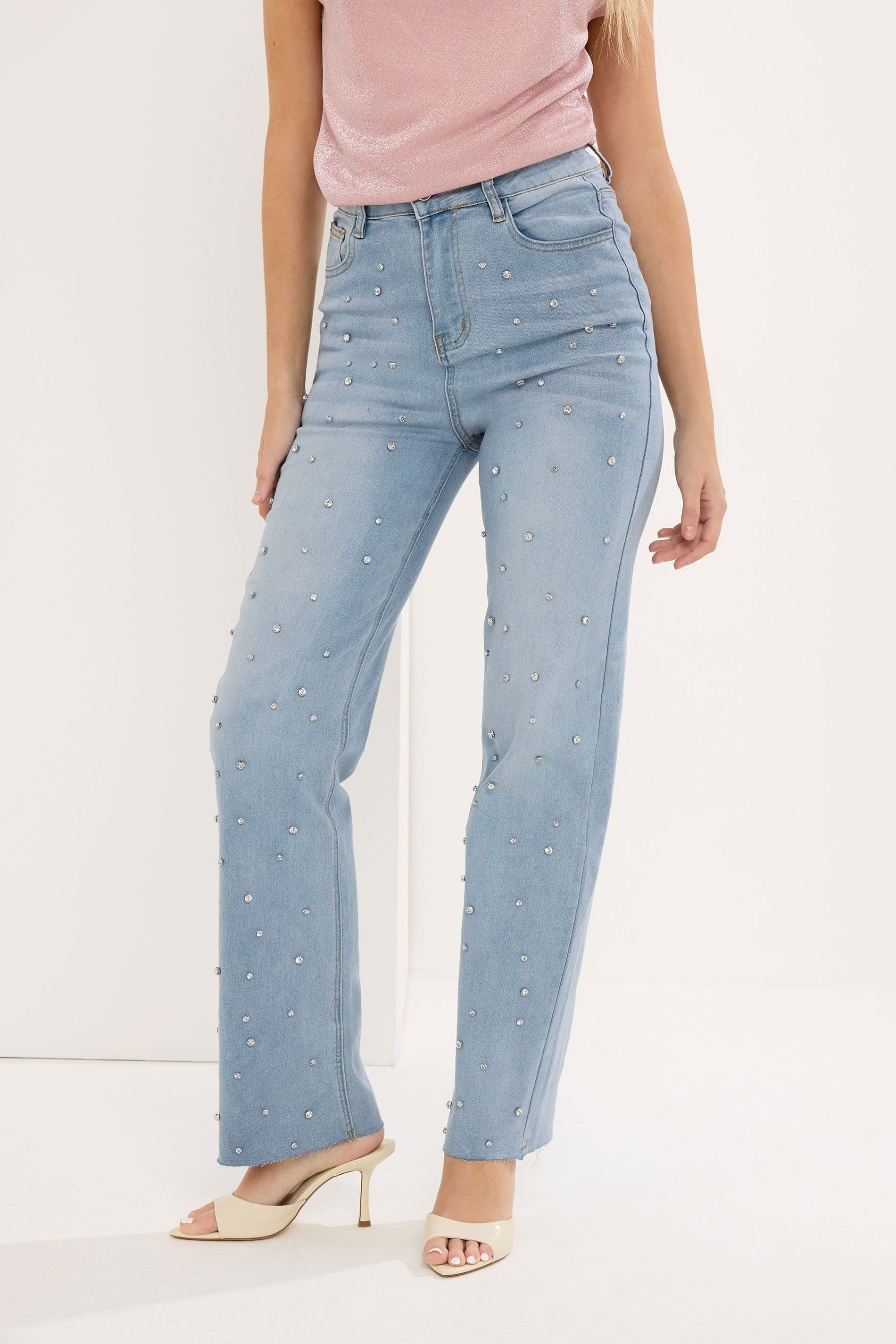 Star By Julien Macdonald Star by Julien Macdonald Women's Embellished Detail Jeans in Light Blue - 4