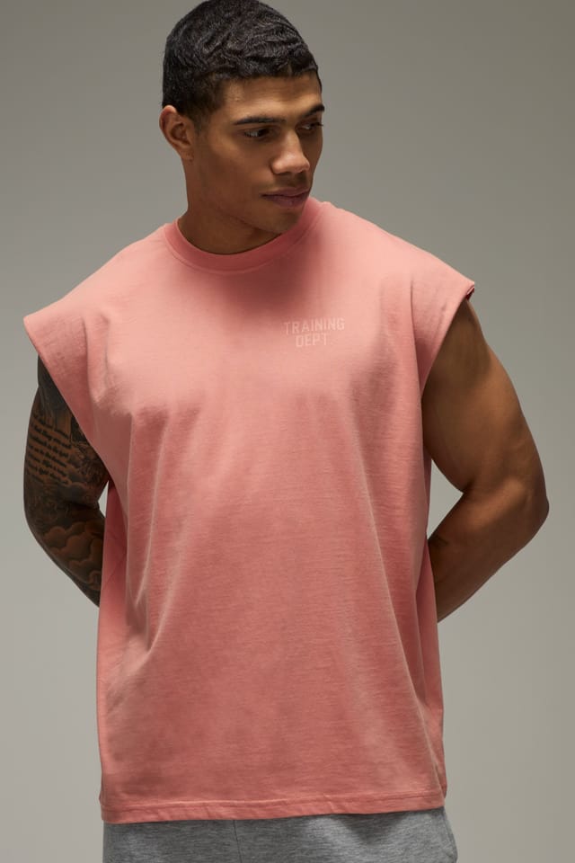 Training Dept. Training Dept. Men's Training Dept Oversized Embossed Tank in Pink - 3