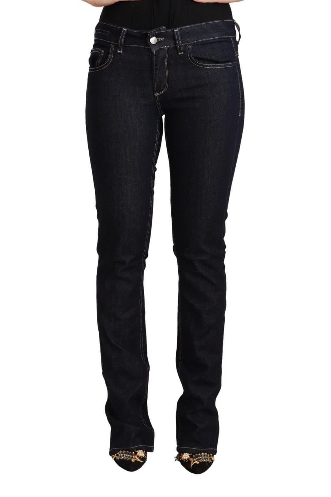 GF Ferre GF Ferre Women's Black Cotton Stretch Low Waist Skinny Denim Jeans
