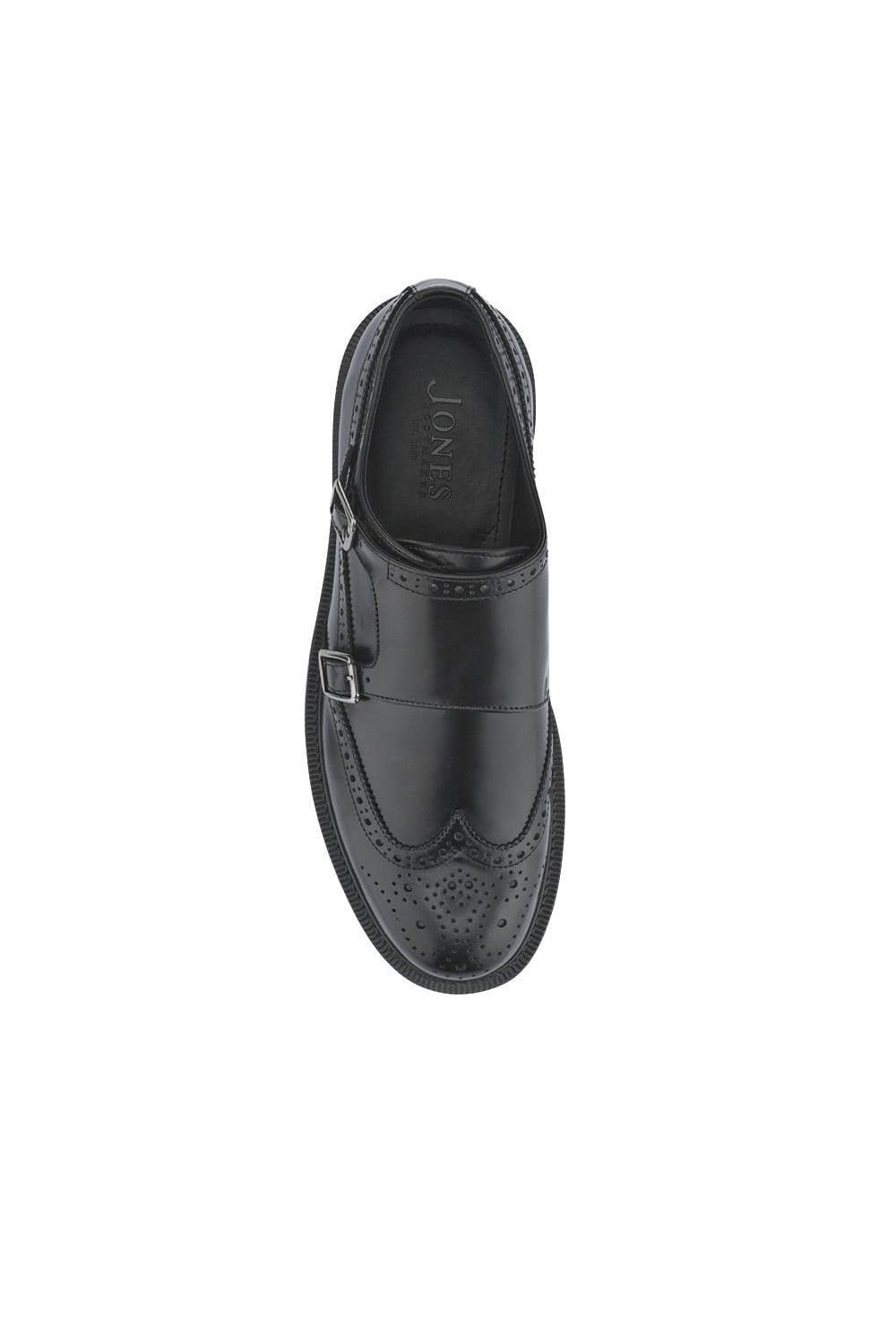 Jones Bootmaker Jones Bootmaker Men's Nathan Leather Double Monk Shoes in Black - 4