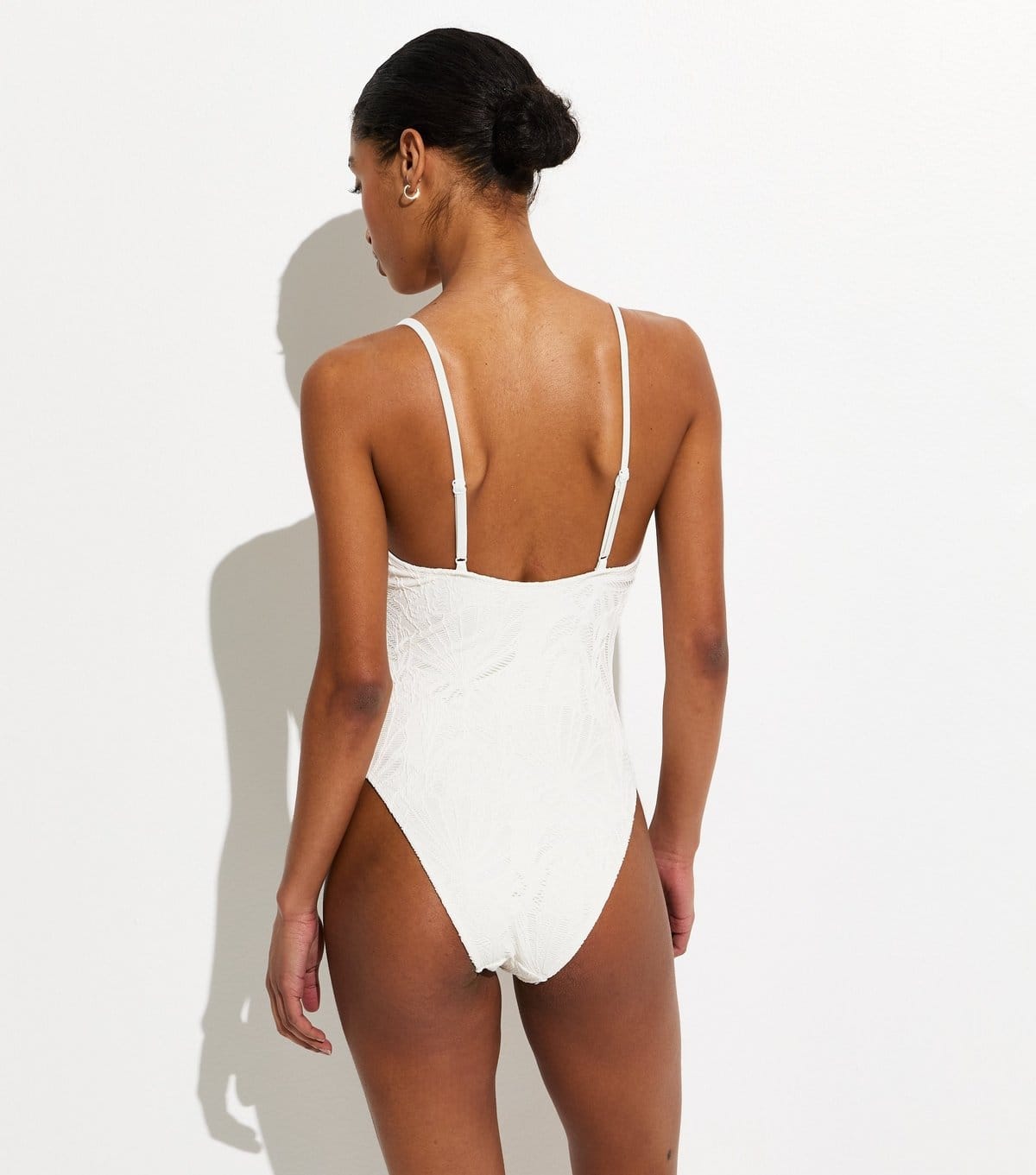 New Look Women's White Crochet Beaded Swimsuit New Look - 4