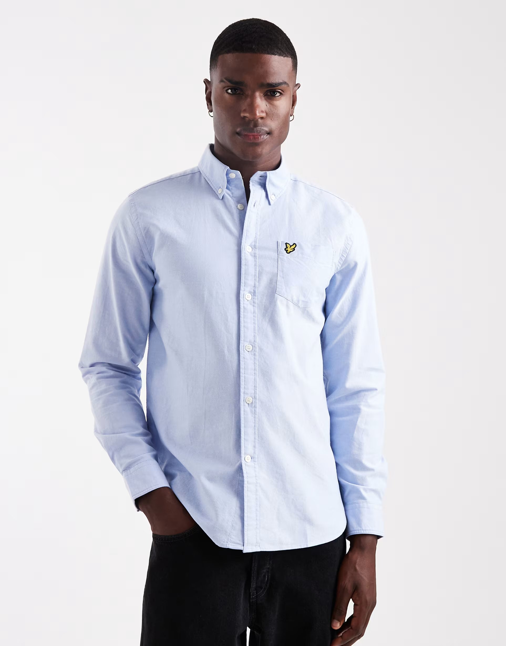 ASOS Lyle & Scott plain oxford shirt in light blue - 1