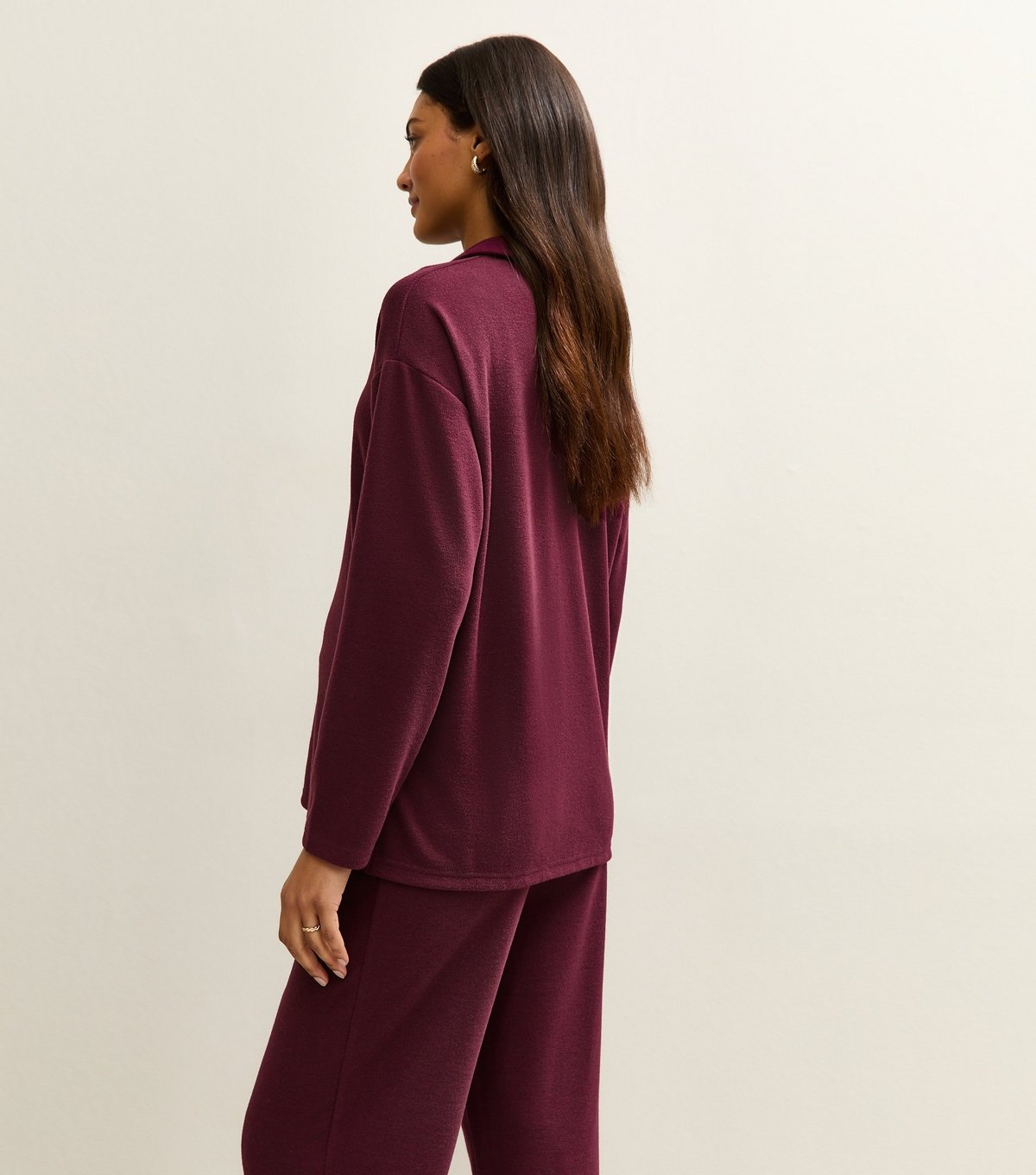 New Look Women's Maternity Burgundy Soft Touch Longline Polo Top New Look - 4