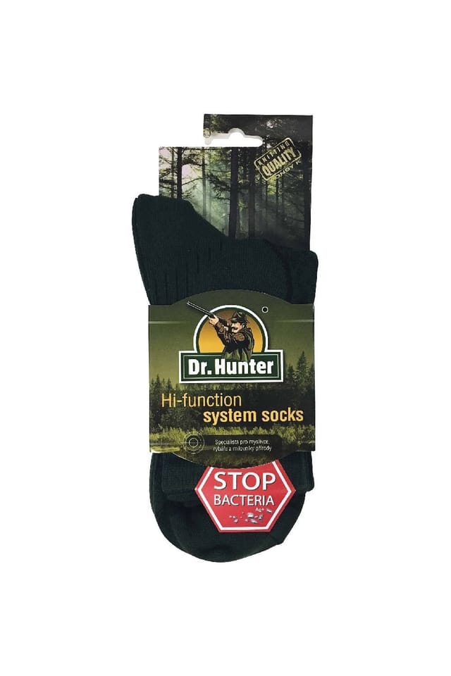 Dr Hunter Dr Hunter Men's 2 Pack Cotton Hiking Boot Socks with Silver Technology in Green - 2