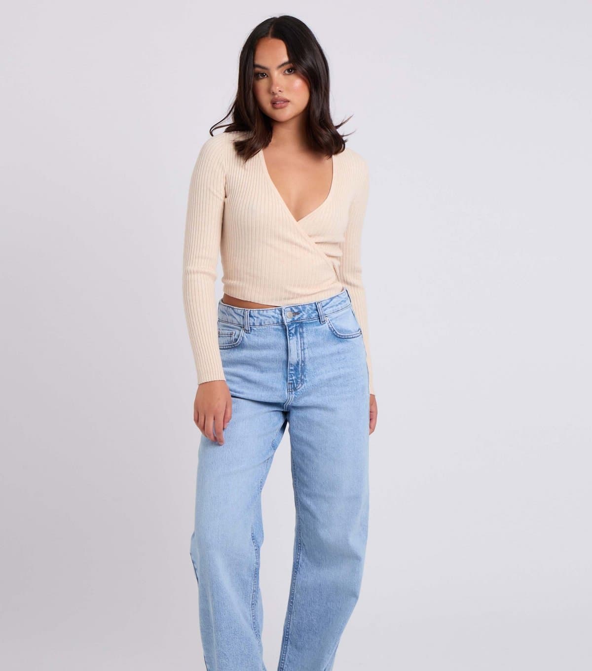 Urban Bliss Women's Cream Cropped Wrap Cardigan Urban Bliss New Look