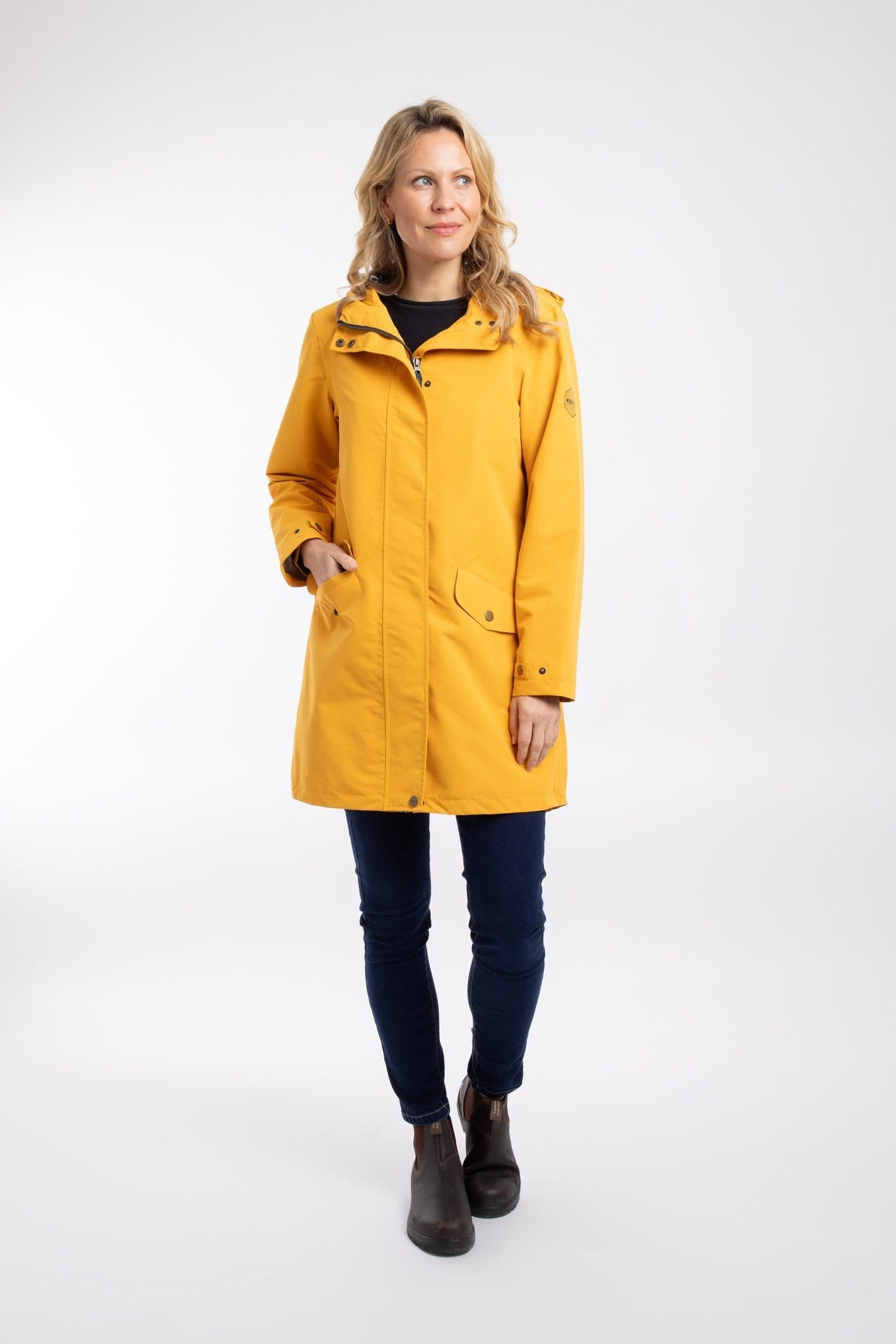 Weird Fish Weird Fish Women's Delara Waterproof Jacket in Mustard - 4