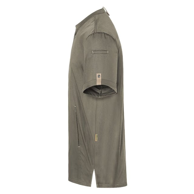 Karlowsky Karlowsky Men's Green-Generation Short-Sleeved Chef Jacket in Dark Grey - 3