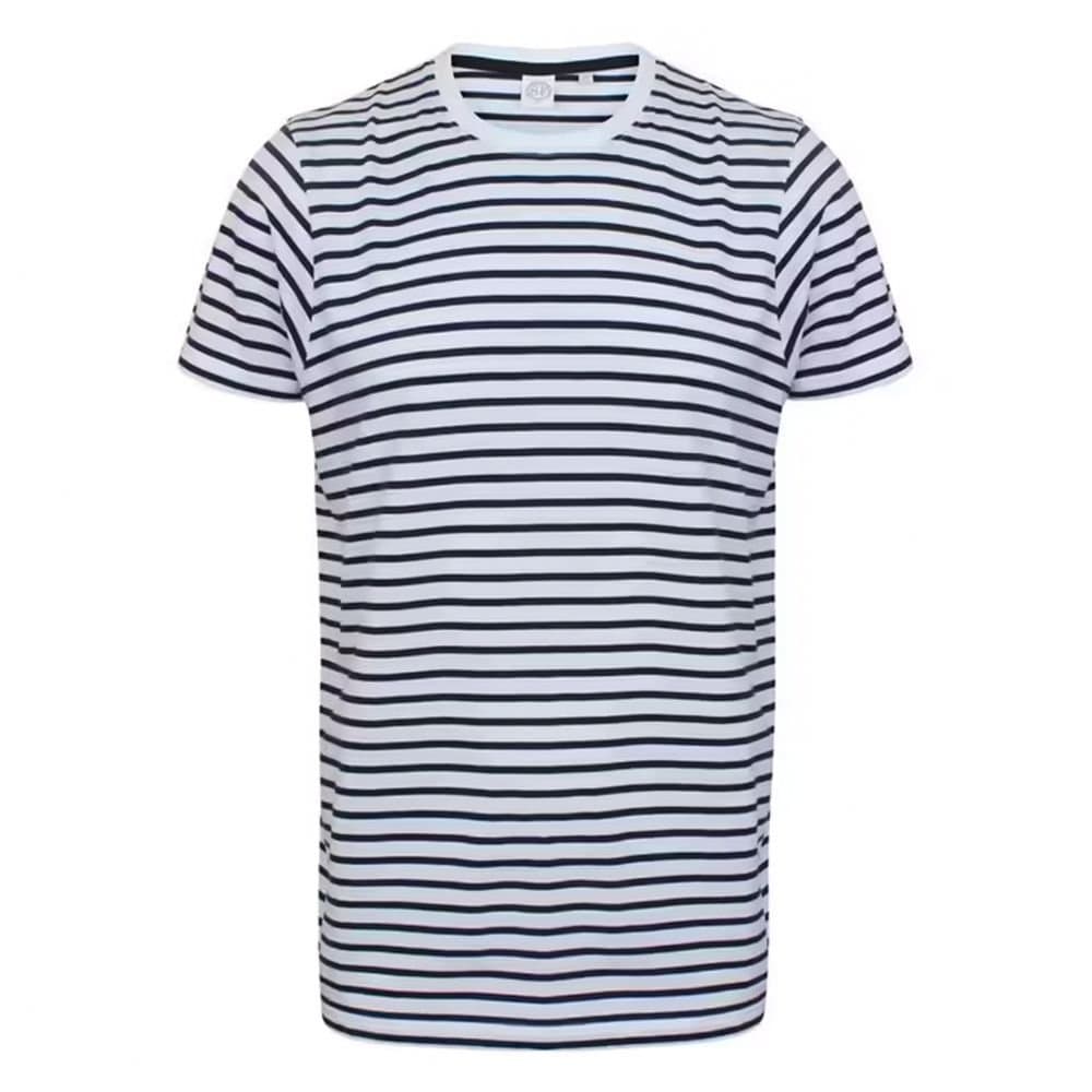 SF Men SF Men Men's Striped White Short-Sleeved Crew Neck T-Shirt