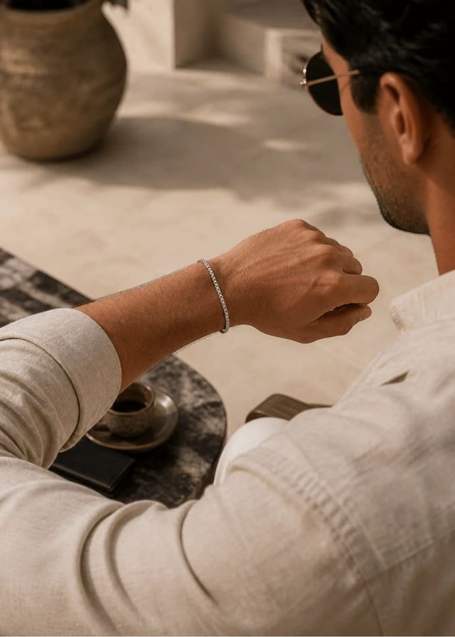 Kennett Kennett Men's Box Chain Bracelet 2mm Silver 19cm - 3