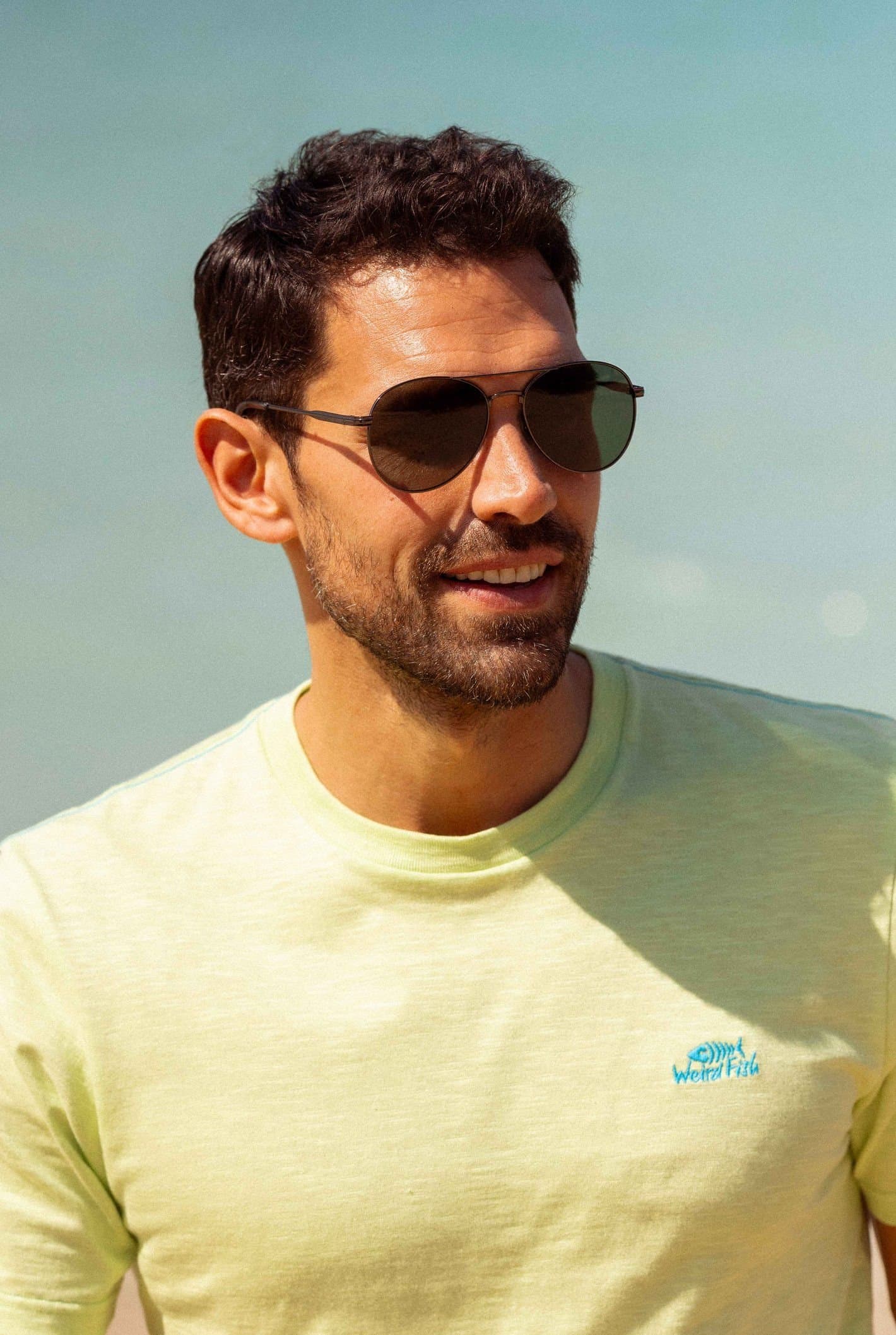Weird Fish Weird Fish Men's Fernando Aviator Sunglasses in Dark Grey
