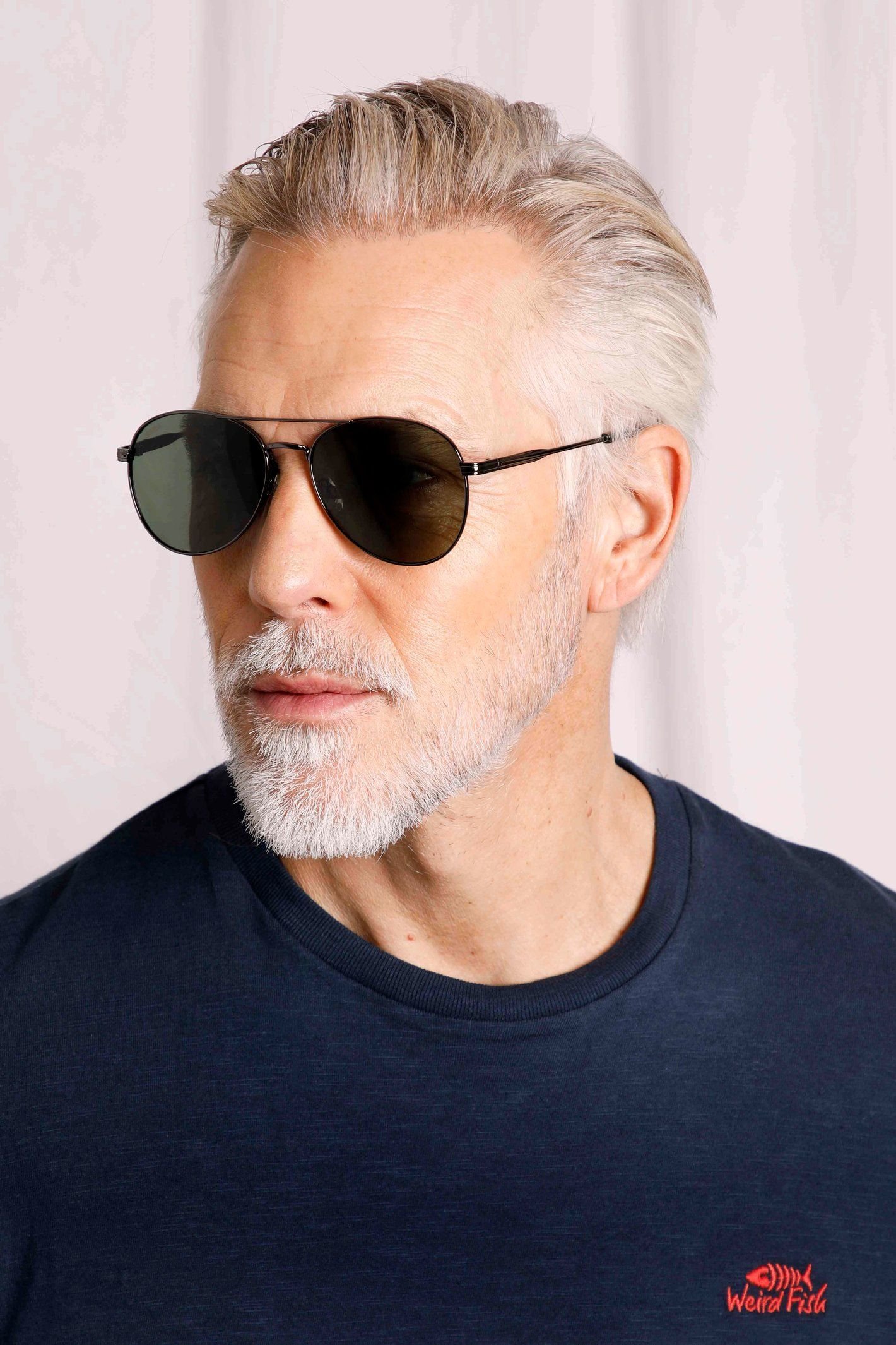 Weird Fish Weird Fish Men's Fernando Aviator Sunglasses in Dark Grey - 3