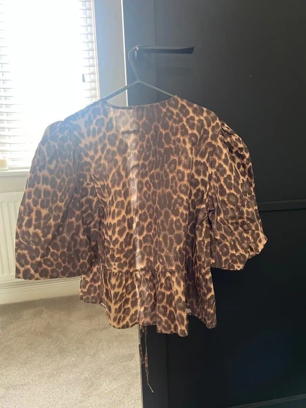 ASOS Design Leopard tie front top