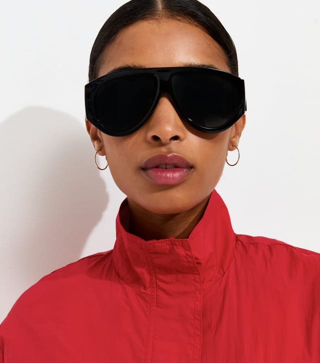 New Look Women's Bright Red Bubble Hem Stand Up Collar Zip Lightweight Jacket New Look - 3