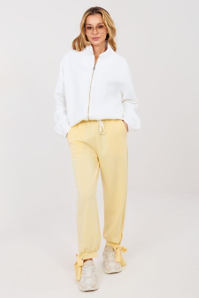 Love Lace Love Lace Women's Viscose Elastane High Waist Jogger Pants in Yellow - 3