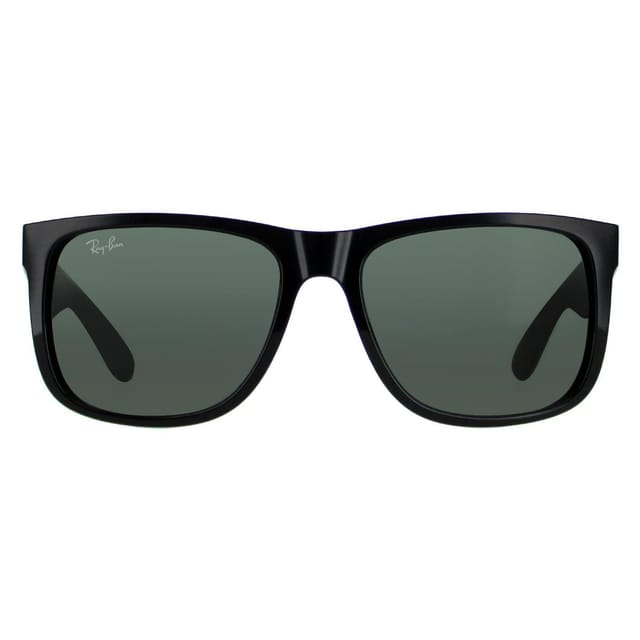 Ray-Ban Ray-Ban Men's Rectangle Shiny Black Green Justin 4165 Sunglasses - 2