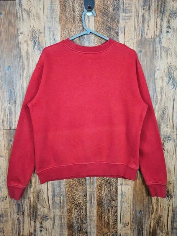 Tommy Hilfiger Tommy Jeans Red Sweatshirt Small Logo Crewneck Casual Streetwear