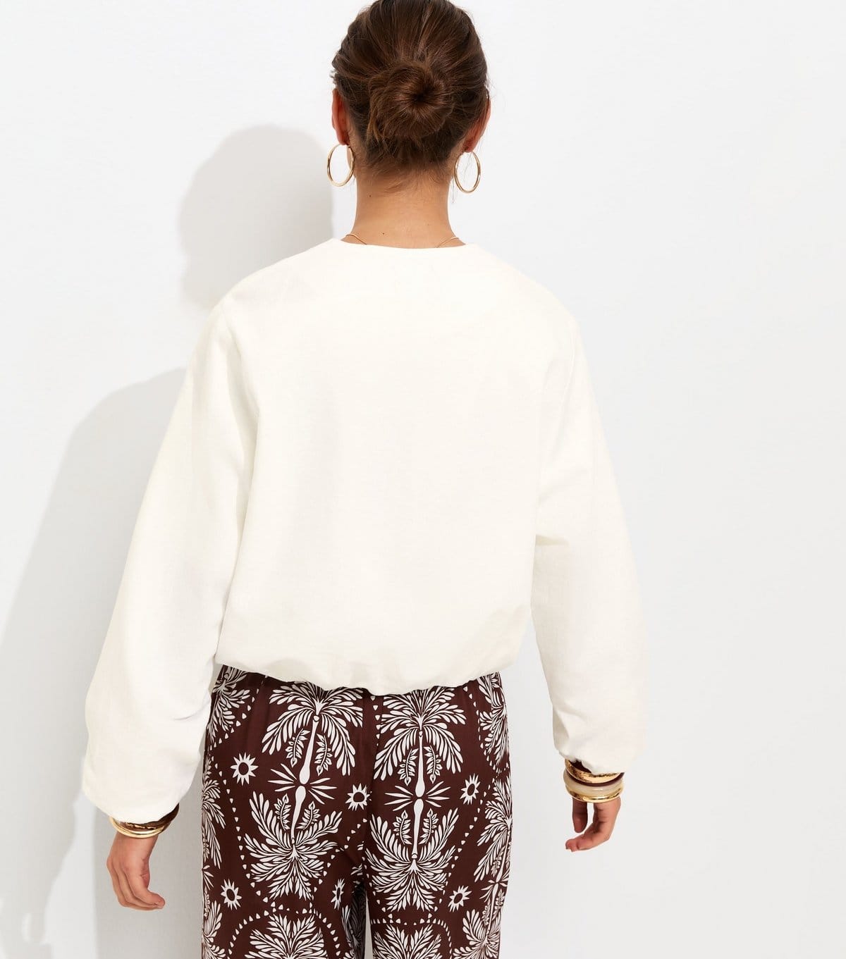 New Look Women's White Linen Blend Button Through Bomber Jacket New Look - 4