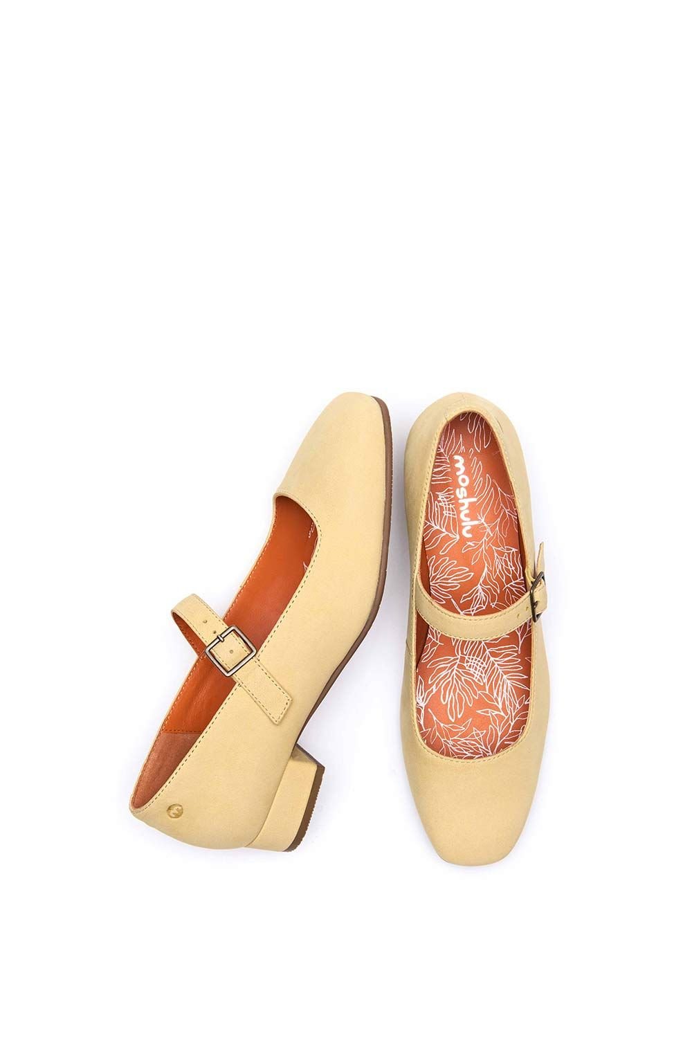 Moshulu Moshulu Women's 'Hebei' Front Buckle Block Heels in Yellow - 2