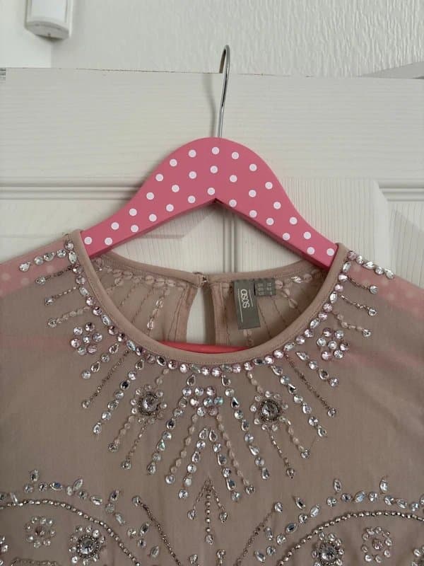 ASOS ASOS embellished sequin long sleeve mesh bodysuit size 12