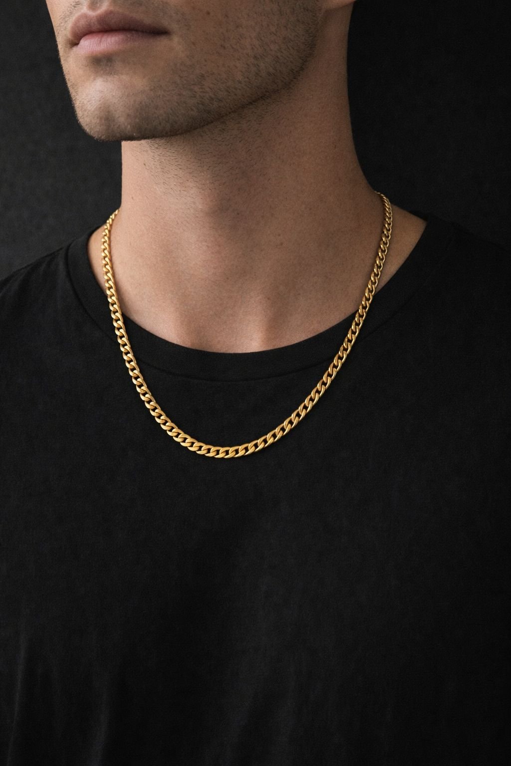 Inicio Inicio Men's Steel Waterproof Curb Chain Necklace - Gift Pouch in Silver - 2