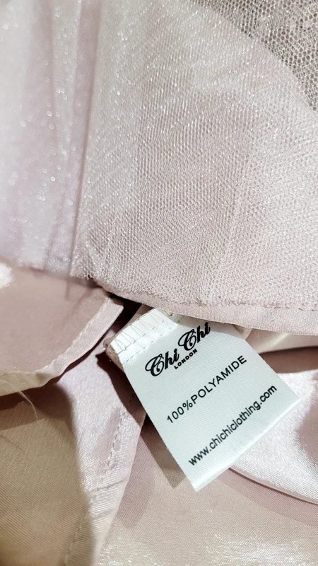 Chi Chi London Chi Chi London Size 8 Petite pink blush satin lace short occasion party dress - 1