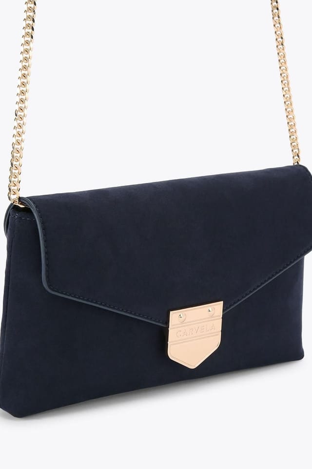 Carvela Carvela Women's 'Maria Envelope Clutch' Suedette Bag in Navy - 2