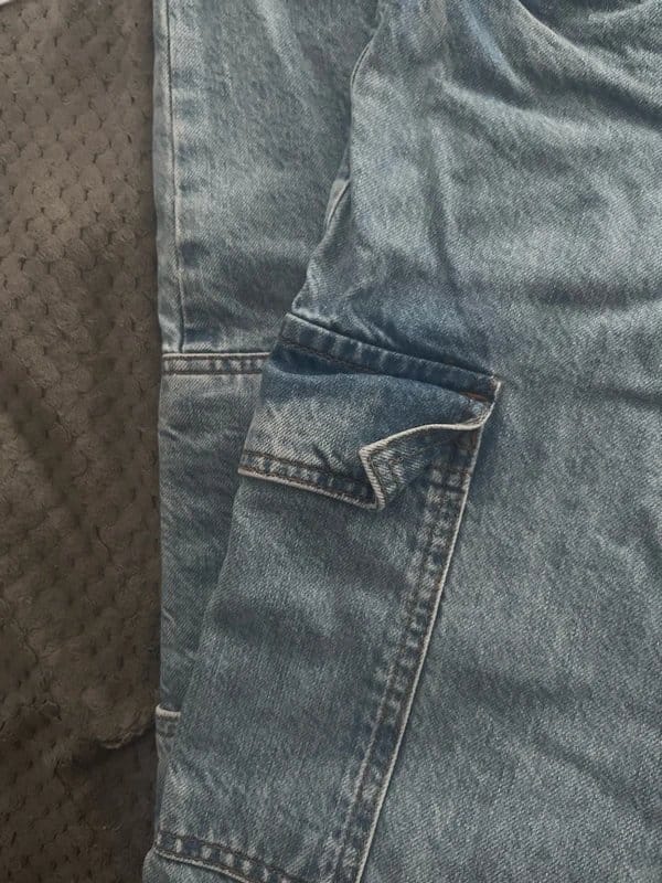 New Look Light Blue Denim Cargo Jeans