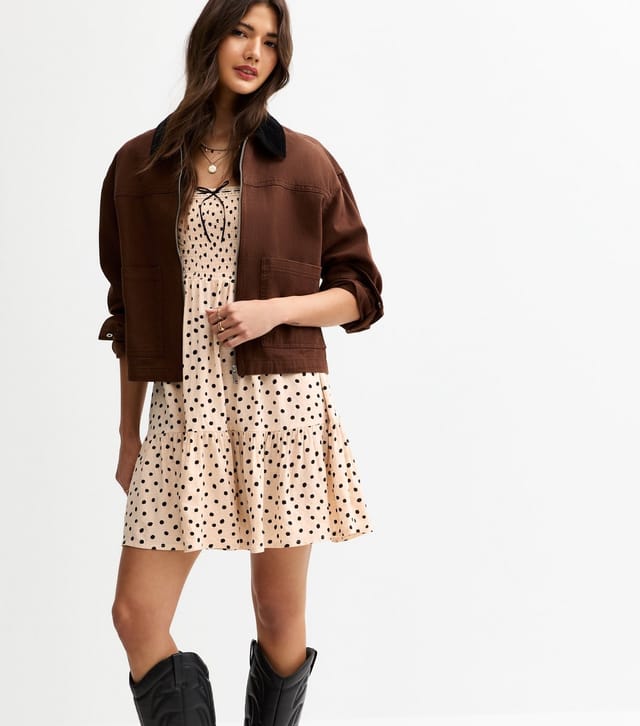 New Look Women's Cream Polka Dot Milkmaid Mini Dress New Look - 3