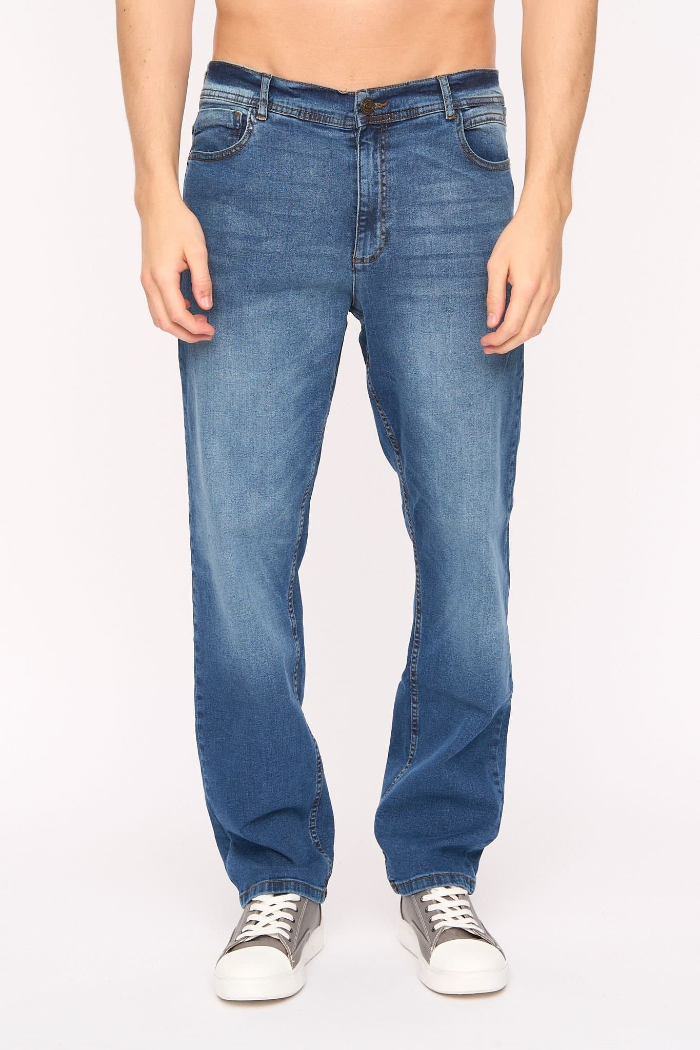 Duck&Cover Duck&Cover Men's Kelvyn Relaxed Fit Comfort Stretch Jeans in Mid Blue