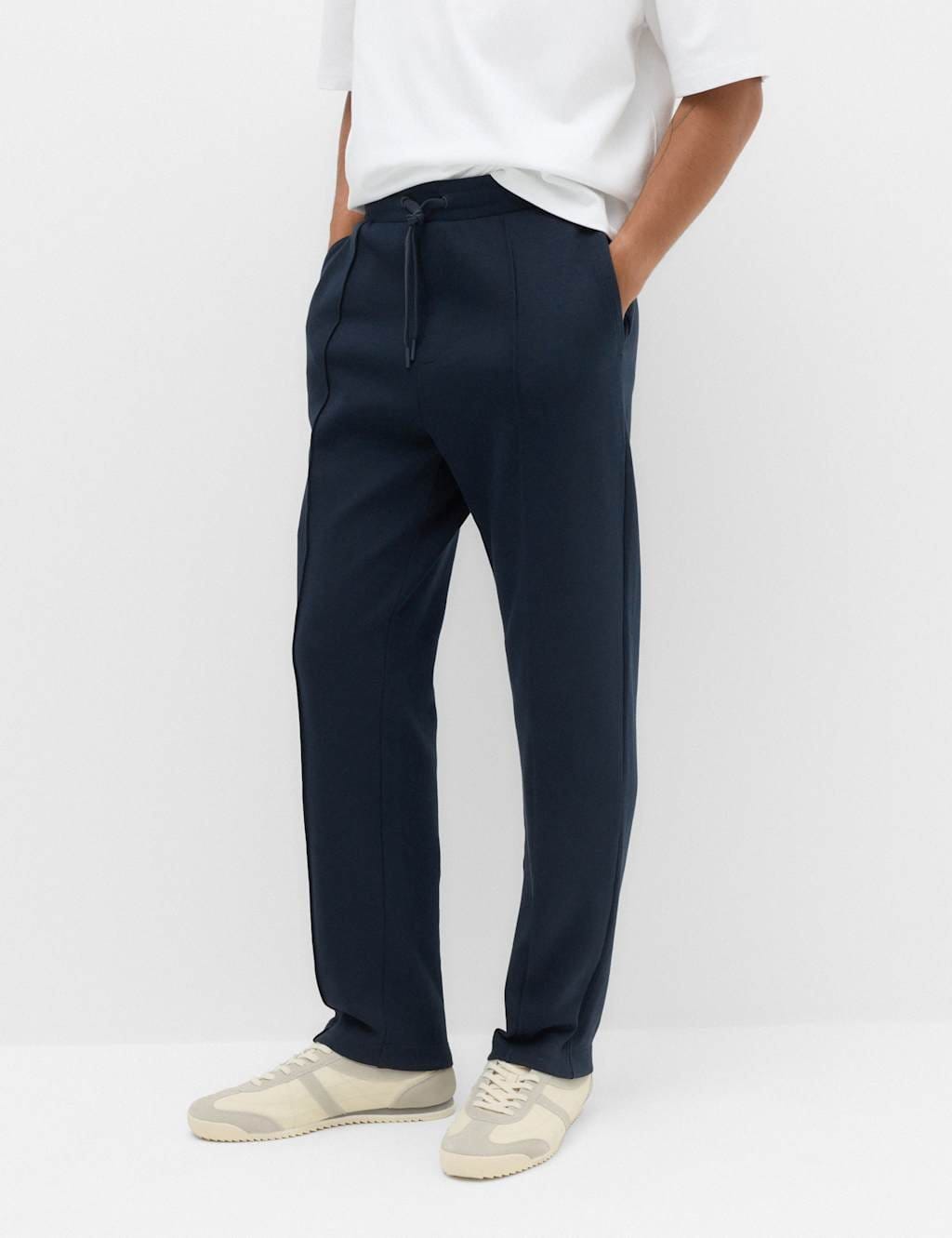 Marks & Spencer M&S Ultimate Cotton Rich Straight Leg Joggers Navy - 1