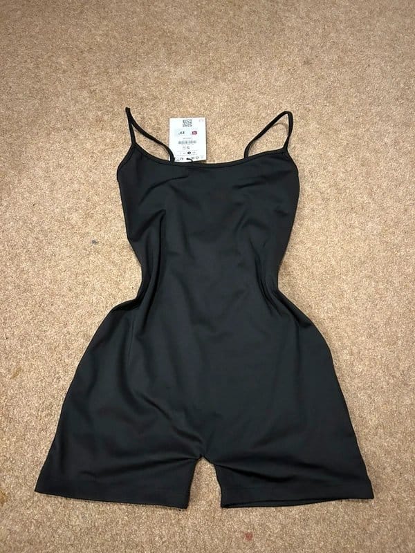 Bershka Black Open Back Short Jumpsuit