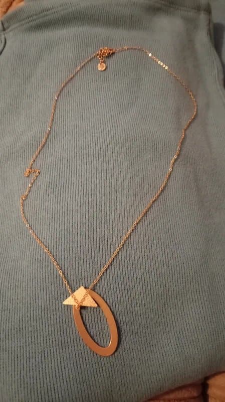 big metal london Big metal London gold tone necklace oval triangle unique rare